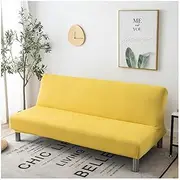 Armless Sofa Cover Futon Slipcover Microfiber Double 3 Seater Sofa Bed Cover Folding Printed Futon Furniture Protector Without Armrests (Color : #52, Size : 160-185cm/63-72.8inch)