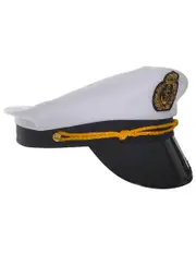 Ship Captain Adults Black and White Costume Hat