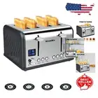 Bagel Toaster in Gray - 4 Slices, 1650 Watts, Extra Wide & Adjustable Toasting