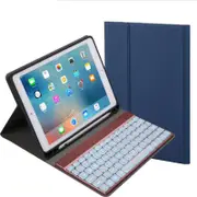 Detachable Bluetooth Keyboard & Leather Tablet Case For Ipad Pro / Air 9.7 With Colourful Backlight & Holder Blue