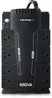 Cyberpower CP550SLG Standby UPS System, 550VA/330W, 8 Outlets, Compact