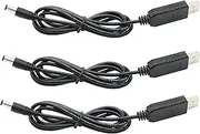 DIGISHUO 3Pcs USB to 12V Adapter, 5V to 12V Step Up Cable Cord with DC Jack 5.5 x 2.1mm for Fan, Table Lamp, Piano Keyboard, Bluetooth Audio, Wireless Router, Speakers, Max Current 800mAh