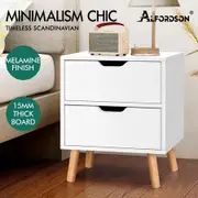 ALFORDSON Bedside Table Nightstand Side Table 2 Drawers White