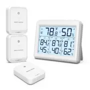 Digital Hygrometer Indoor Outdoor Thermometer, Upgraded Wireless Temperature ...
