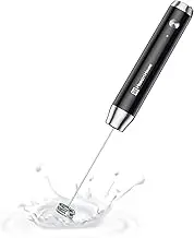 Maestri House Rechargeable Milk Frother, Handheld Electric Foam Maker Waterproof Detachable Stainless Steel Whisk Drink Mixer Foamer for Lattes, Cappuccino, No Stand, MMF-BX07