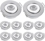 JOYINLED (Pack of 10) Mini 3W LED Recessed Ceiling Down Light Lamps LED Downlights for Living Room Cabinet Bedroom 5000K