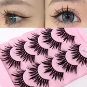 5 Pairs Natural Fairy Wispy False Eyelashes Manga Cross Curling Lash Extension ~