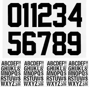 SAVITA 147PCS Heat Transfer Letters Iron on Numbers, Waterproof 8 Inch Iron on Numbers and 2 Inch Iron on Letters for DIY Team Uniforms T Shirts (Black)
