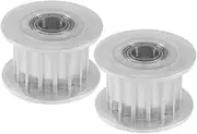 2pcs 3M 20T Idler Pulley 4/5/6mm Inner Bore 11/16mm Width Tension Belt Idler Pulley for Engraving Machine(6mm,11mm with Teeth)