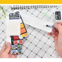 在飛比找momo購物網優惠-【隨手藝術】18色水彩套組-附筆(便攜 繪圖 水彩盒 顏料盤