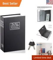 Large Book Safe with Key Lock - Discreet Metal Box for Hidden Valuables
