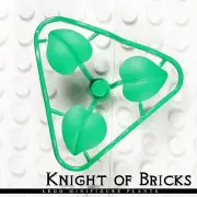 LEGO Minifigure GREEN Plant Flower Stem 1 x 1 x 2/3 with 3 Large Leaves