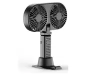 F04 Desktop Double Head Portable Charging Handheld Small Fan Mini Usb Cooling Device with Mobile Phone Stand Base