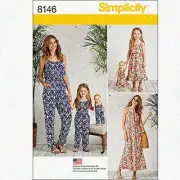 MatchMe Trio: XS-XL Jumpsuit & Maxi Dress Sewing Patterns for Misses, Child, & D