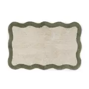 Wavy Edge Bath Mat - Green