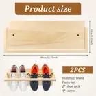 2 Pcs Wall Mounted Shoe Rack Sturdy Wood Wall Shoe Organizer Space Saving KJy
