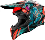 Airoh Wraaap Cyber, motocross helmet , color: Black/Orange/Petrol , size: M