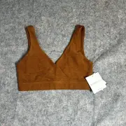 Beyond Yoga Sports Bra Womens Small Crossover Spacedye Clove Brown Athleisure
