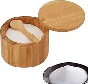 Wood Salt Cellar Bowl Box | Condiment Holder Jar with Magnetic Lid and Spoon - Wood Seasoning Containers Box for Kitchen Countertops Pantry