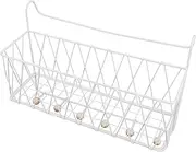 Abaodam Iron Dorm Bedside Hanging Organizer Spacious Shelf for Bunk Bed Storage Tool Installation Elegant Design for Phones Books Glasses for Student Dormitory