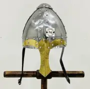 Viking Norman Helmet With Liner Medieval Jousting Knight Nasal Helmet
