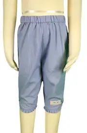 JACADI Girl's Leopard Lavender/ Sky Cropped Checked Pants Size 6 Years NWT $36