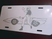 Speed recer aluminum license plate laser etched car front tag mach 5 retro