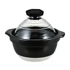 Hario Rice Pot GNR200BW with Glass Lid 2 to 3 Cups Heat Resistant Ceramic Japan