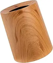 Homoyoyo Wood Grain Trash Can Plastic Wastebasket Rustic Garbage Container Bin Bathroom Trash Can for Kitchen Home Office Bedroom