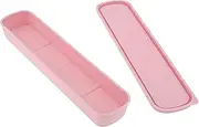 OriGlam 1pcs Portable Flatware Box Travel Tableware Storage Case Box, Utensil Case Flatware Storage for Cutlery Kit, 24 x 6 cm (Pink)