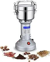 150G Electric Grain Grinder Mill Stainless Steel Herbs Grinder Portable Vertical Type Cereal Pulverizer High Speed Grain Mill for Grinding Coffee Bean Seed Nut Spice Pepper Cereal Wheat