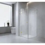 120x110cm Corner Shower with Gold Brackets and SS Hinges