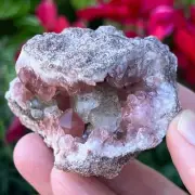 Pink Amethyst Crystals Geode Sandwich With Calcite | 173 grams