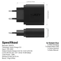 在飛比找蝦皮購物優惠-Aukey 壁式充電器雙端口 QC 3.0 快速充電器 36