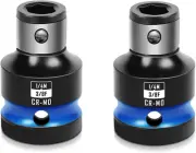 2PCS Impact Bit Holders 3/8 Inch Square Drive to 1/4 Inch Hex Socket Adapter for