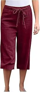 [Generic] Casual Pants for Women Wide Leg Pants High Waist Stretch Dress Drawstring Work Sweatpants Lounge Pants with Pockets