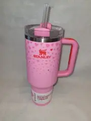 New Stanley X Target Exclusive Pink Valentine 40oz Tumbler W/ Red Hearts