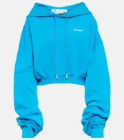 [Off-White] Off-White Cropped cotton hoodie AU 14 blue