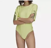 Adidas Orginals Trefoil Neon Yellow Bodysuit Women S NWT