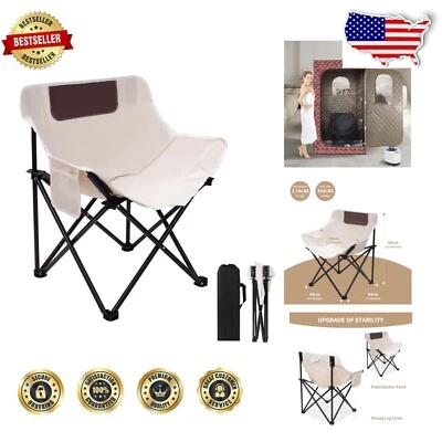 Versatile Folding Chair for Sauna, Camping, and Sports - Portable Khaki Design