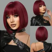 Short Bob Wig With Bangs Synthetic Heat Resistant Wig Natural Hair Looking