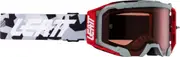 Leatt Velocity 5.5 Camo 2024 Motocross Goggles, grey-red for Men One Size Grey Red
