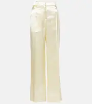 [The Row] The Row Encore satin wide-leg pants AU 8 white