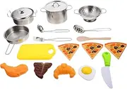 Educational Intelligence Toys Boys and Girls Plaything Boys and Girls Baking Cookware Toy Stainless Steel Cooker Kit