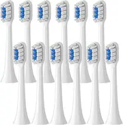 Replacement Brush Heads, Compatible For Xiaomi Mijia T301 T302 T501 /501CSonic Electric Toothbrush Head Soft Bristle Nozzles(T301-302-WH-12Pcs)