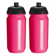 2x Tacx Shiva Cycling Water Bottle 500ml Neon Pink Flouro High Vis Bold & Bright
