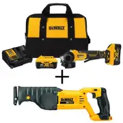 DEWALT Angle Grinders 20V MAX Cordless Brushless 4.5" Small + Reciprocating Saw