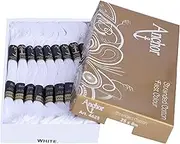 Anchor Cotton Threads Beautiful Embroidery 8 m Each Skeins - Pack of 25 Skeins (White_White)