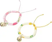 Toddmomy 2Pcs Adjustable Decorative Pet Collar for Cats and Rabbits Cute Neckband with Bell for Daily Wear Birthdays and Special Occasions
