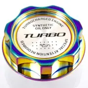 M7 Neo Chrome Billet Oil Filler Cap With SilverTurbo Emblem JDM For Honda Acura (for: Honda)